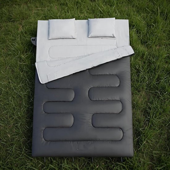 Dubbele Slaapzak - Kampeerzak - Outdoor Avontuur - Verbindbaar Systeem - 220 x 150 cm - Enkele Kleur — afbeelding 5