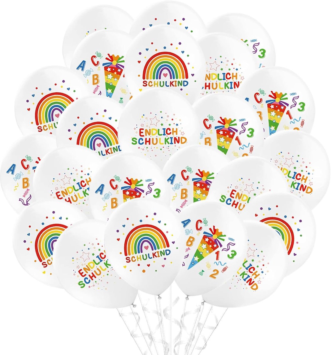 DazzJoy 30 stuks kleurrijke ballonnen voor de eerste schooldag - ShopVlot