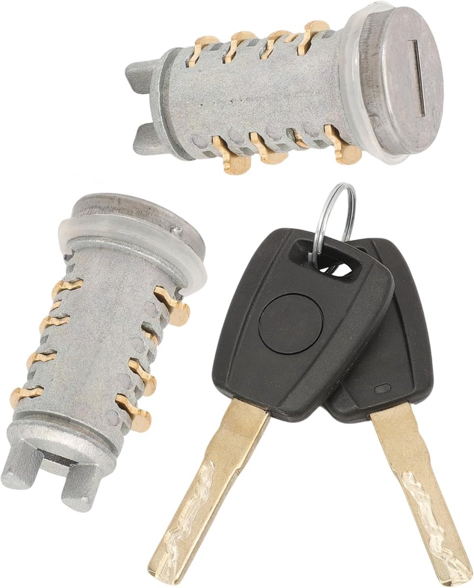 A pair of door locks for the left front door, suitable for Fiat Panda 2012, cylinder lock for the driver door - ShopVlot