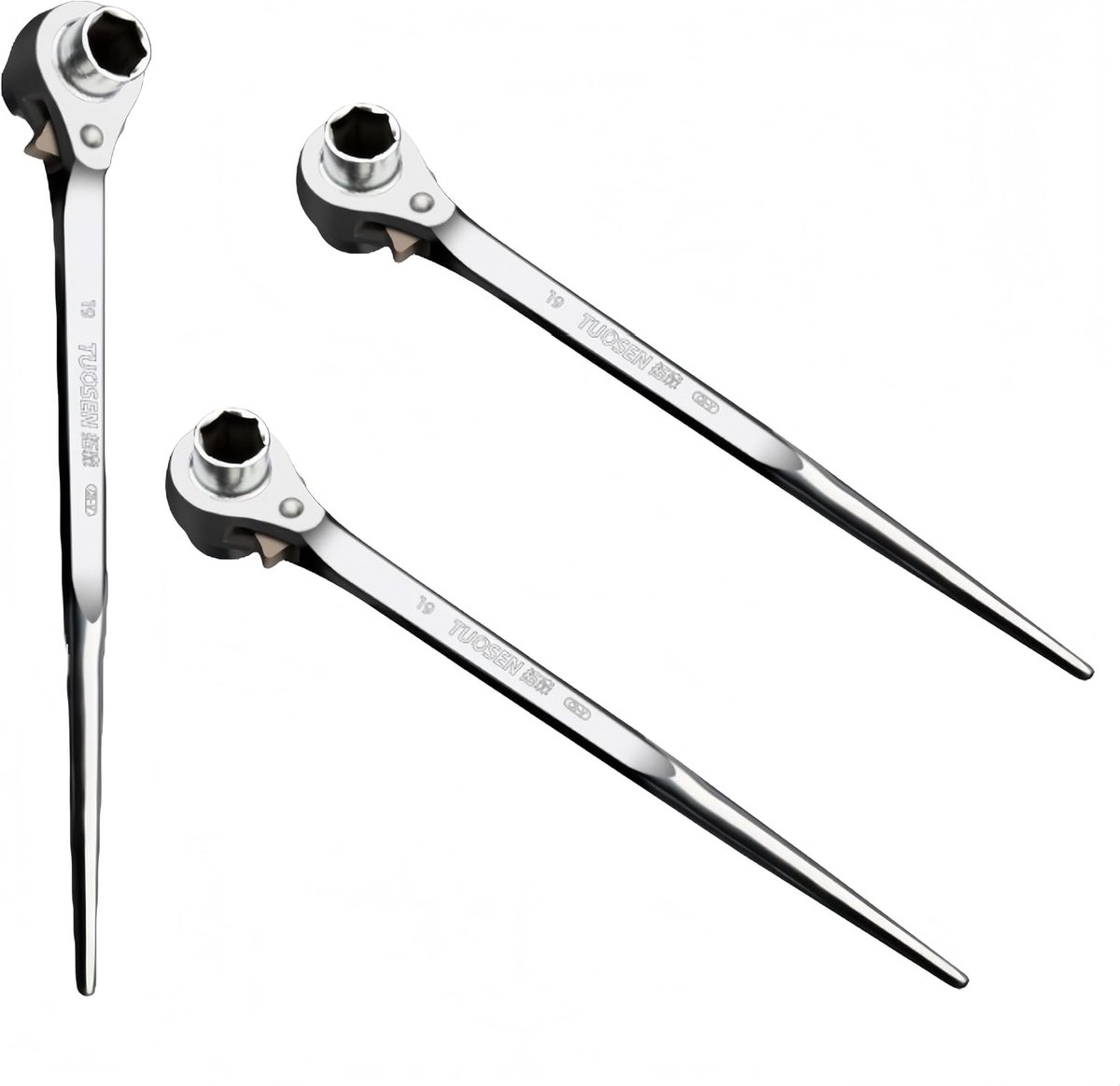 19/22mm Switchable Scaffolding Ratchet Right / Left Double Hexagon Ring Ratchet Wrench - ShopVlot