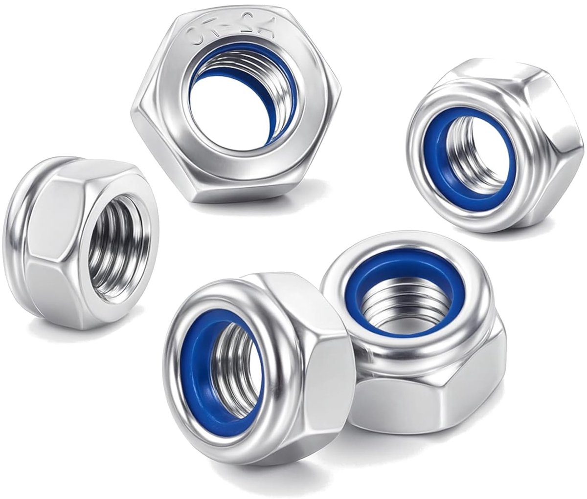 Blue Eyes Lock Nuts DIN985 Stainless Steel Hex Nuts Standard A2 V2A Nut, Self Locking Nuts Stop Nut, Hex Stainless - ShopVlot