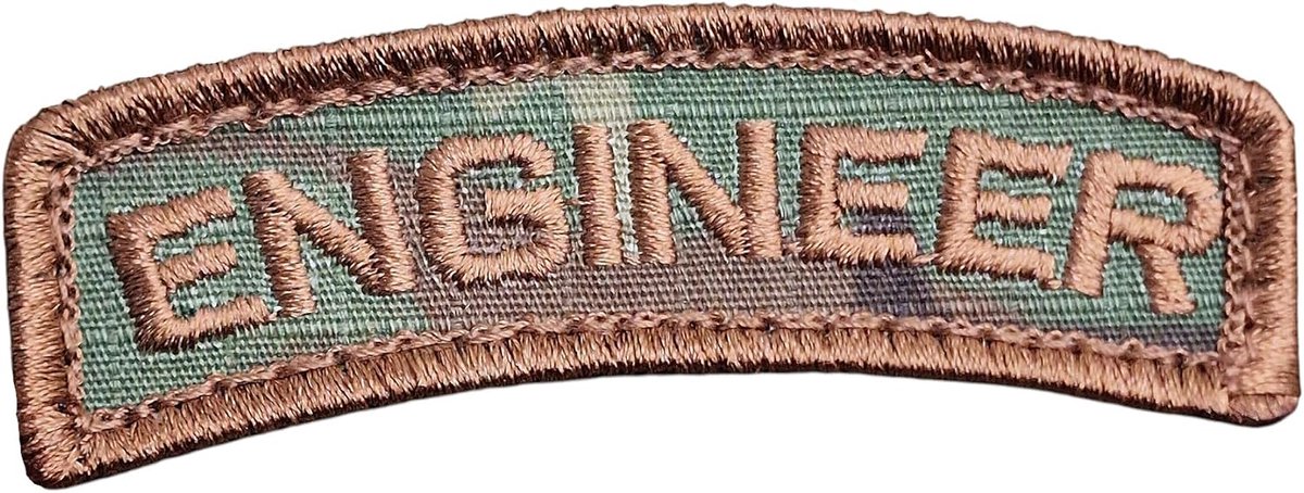 Engineer Shoulder Tab Badge mult1cam OCP US Army Tactical Morale Hook Patch - ShopVlot