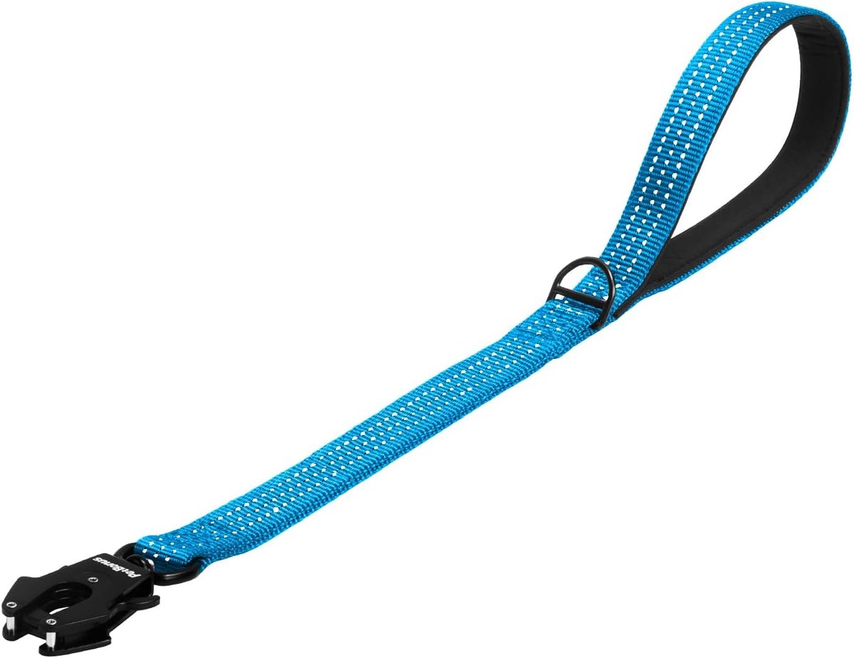 PetBonus Robuuste korte hondenriem 60 cm, nylon korte geleider met snelsluiting, gevoerde handgreep, reflecterende - ShopVlot