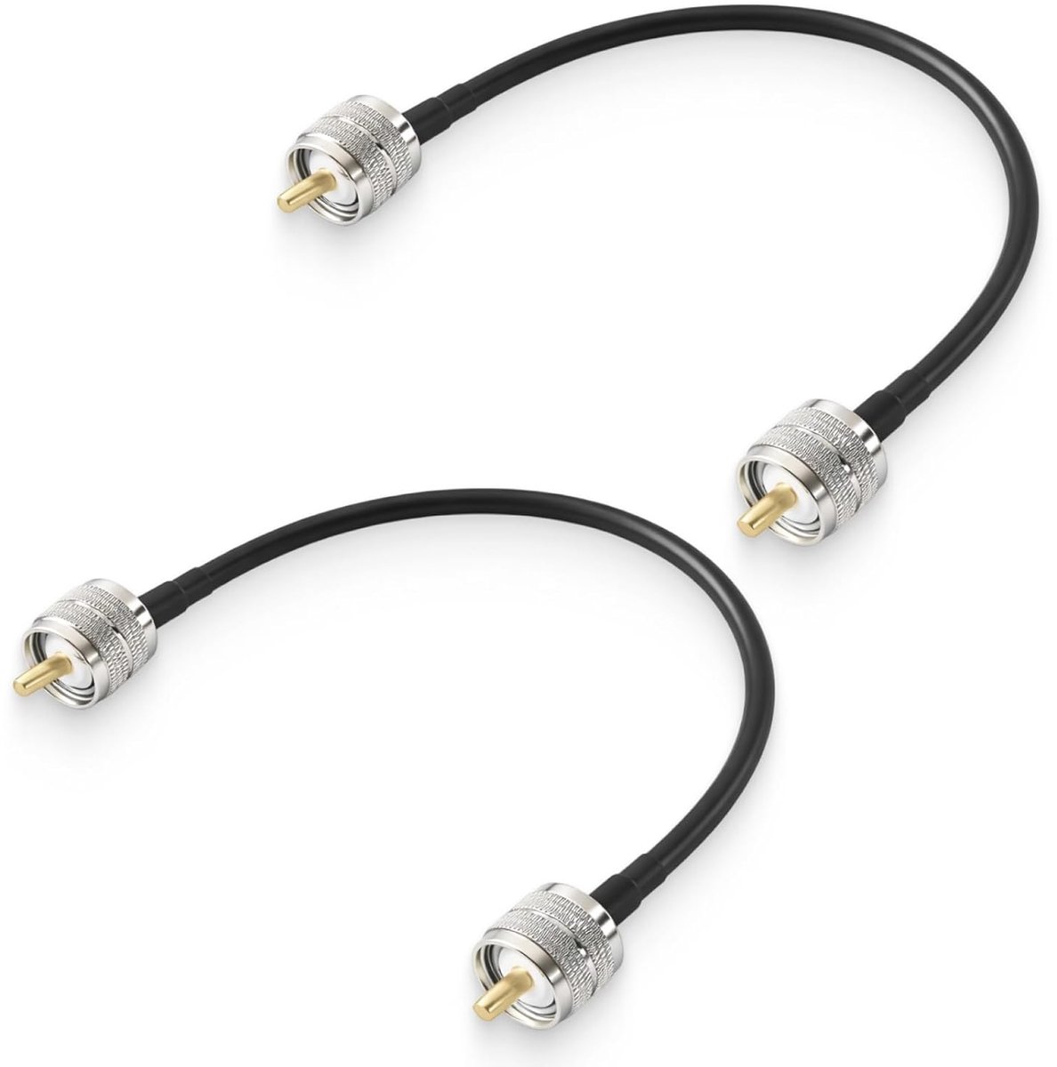 2 stuks UHF RG58 coaxkabel met PL259-aansluiting, CB-radio-adapter, antenne-analysator en SWR-teller, 30 cm - ShopVlot