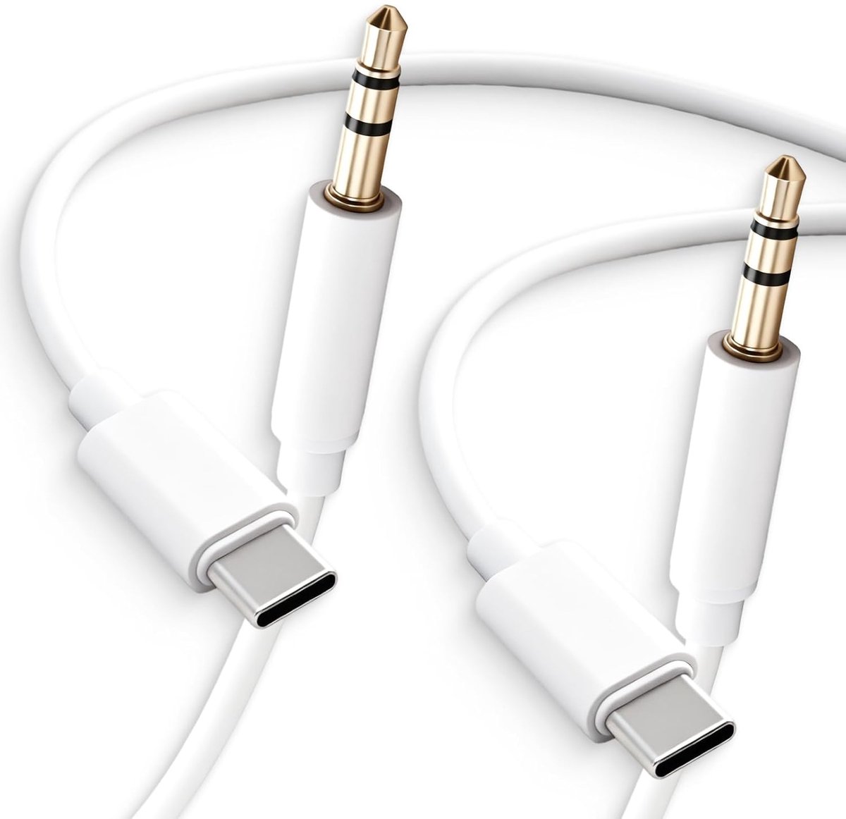 2pcs AUX Cable to USB C, AUX Cable, USB C to 3.5mm Audio Jack, Compatible with Smartphones, Car Radio, Headphones - ShopVlot