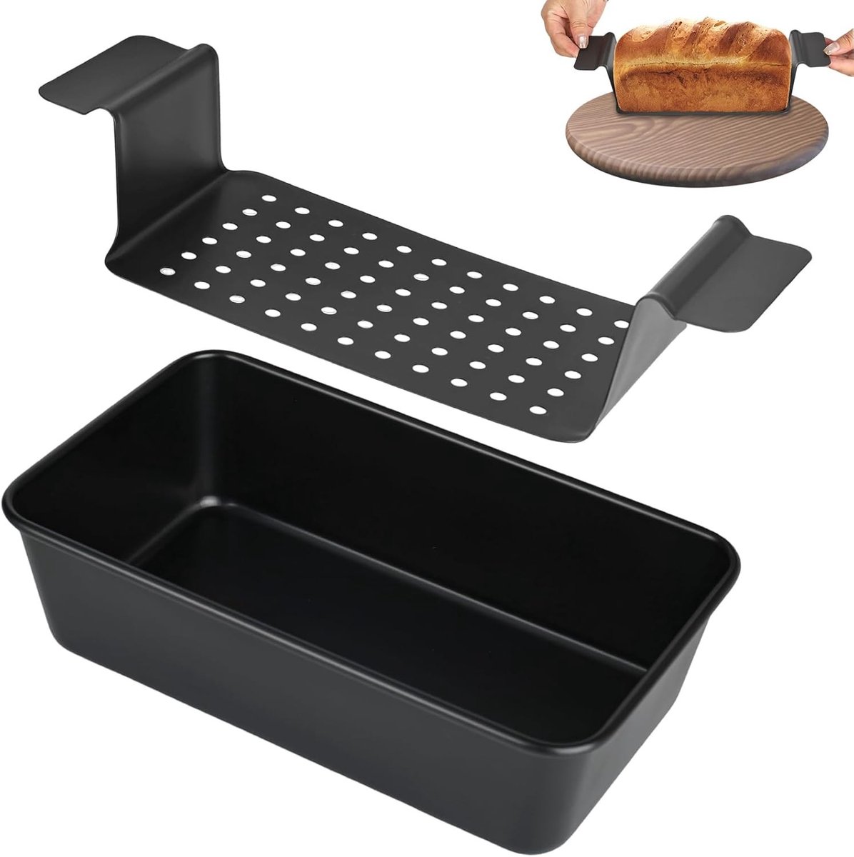 Broodbakvorm - Zwart - 24 x 14 x 6,5 cm - Koolstofstaal met Antiaanbaklaag - Voor Brood en Vlees
