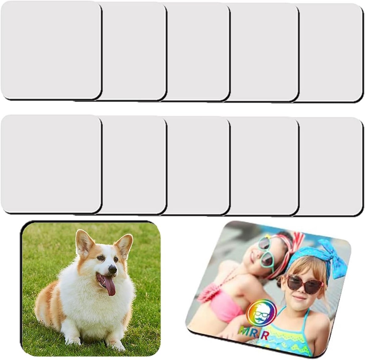 Magneten 10 stuks - gepersonaliseerde sublimatie magneten - decoratief vierkant - perfect voor koelkast en whiteboard - ShopVlot