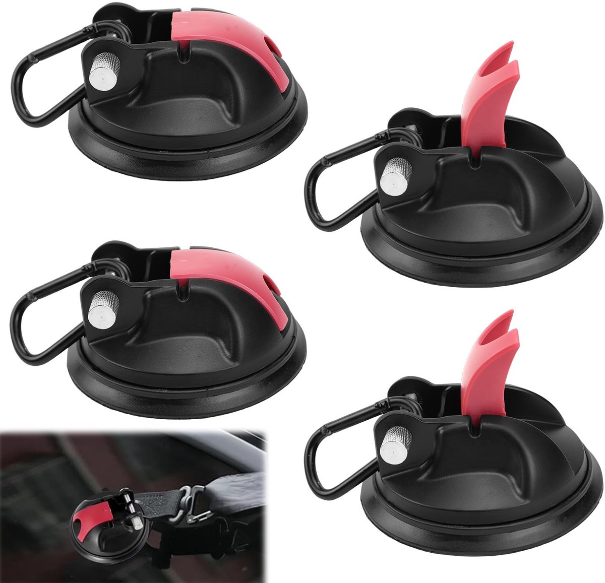 Solidchoice - Set van 4 Sterke Zuignappen voor Camping en Thuisgebruik