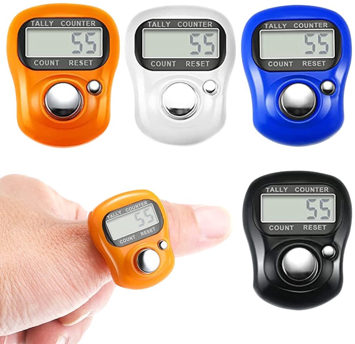 Solidchoice - Elektronische Vinger Teller, 4 Stuks Mini Hand Tellertjes