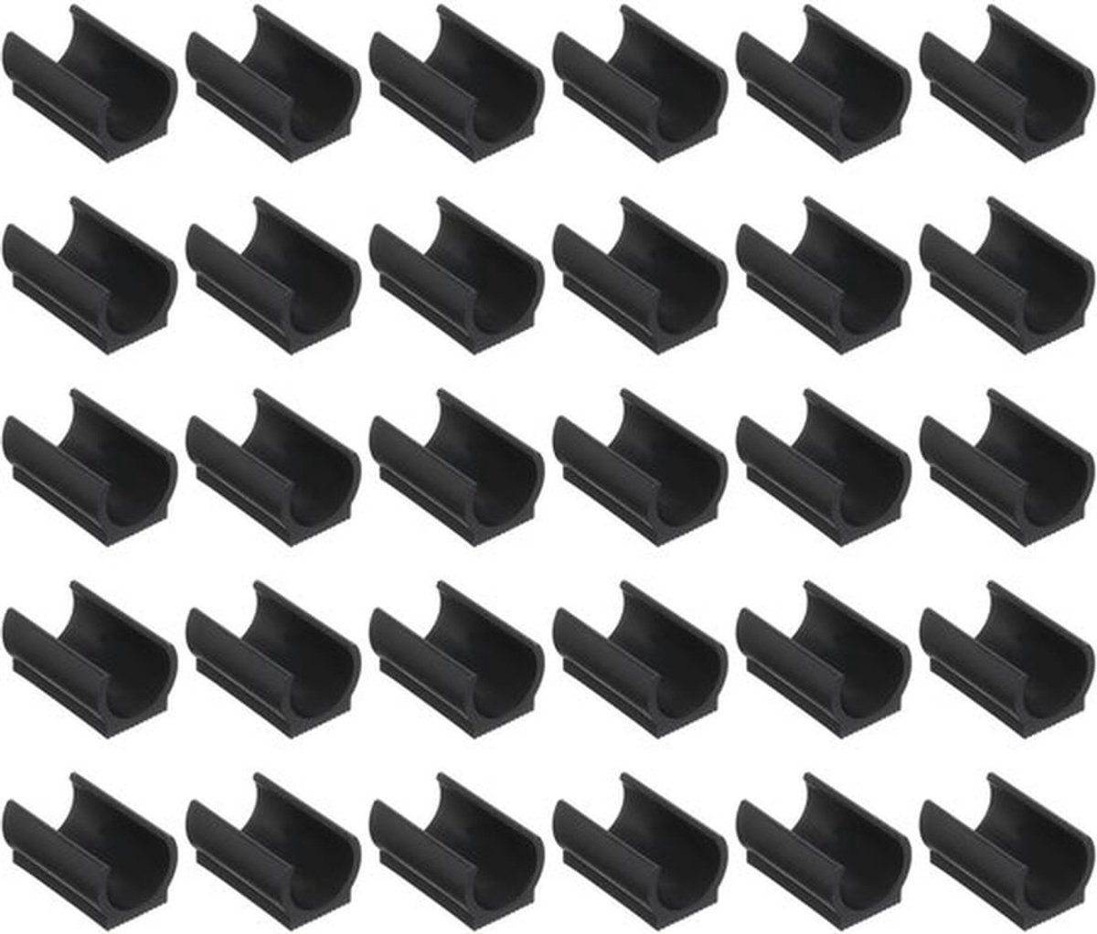 22mm Rectangulaire Stoelpootbescherming - 30St Plastic Antislip Meubelpootbeschermers - Zwart