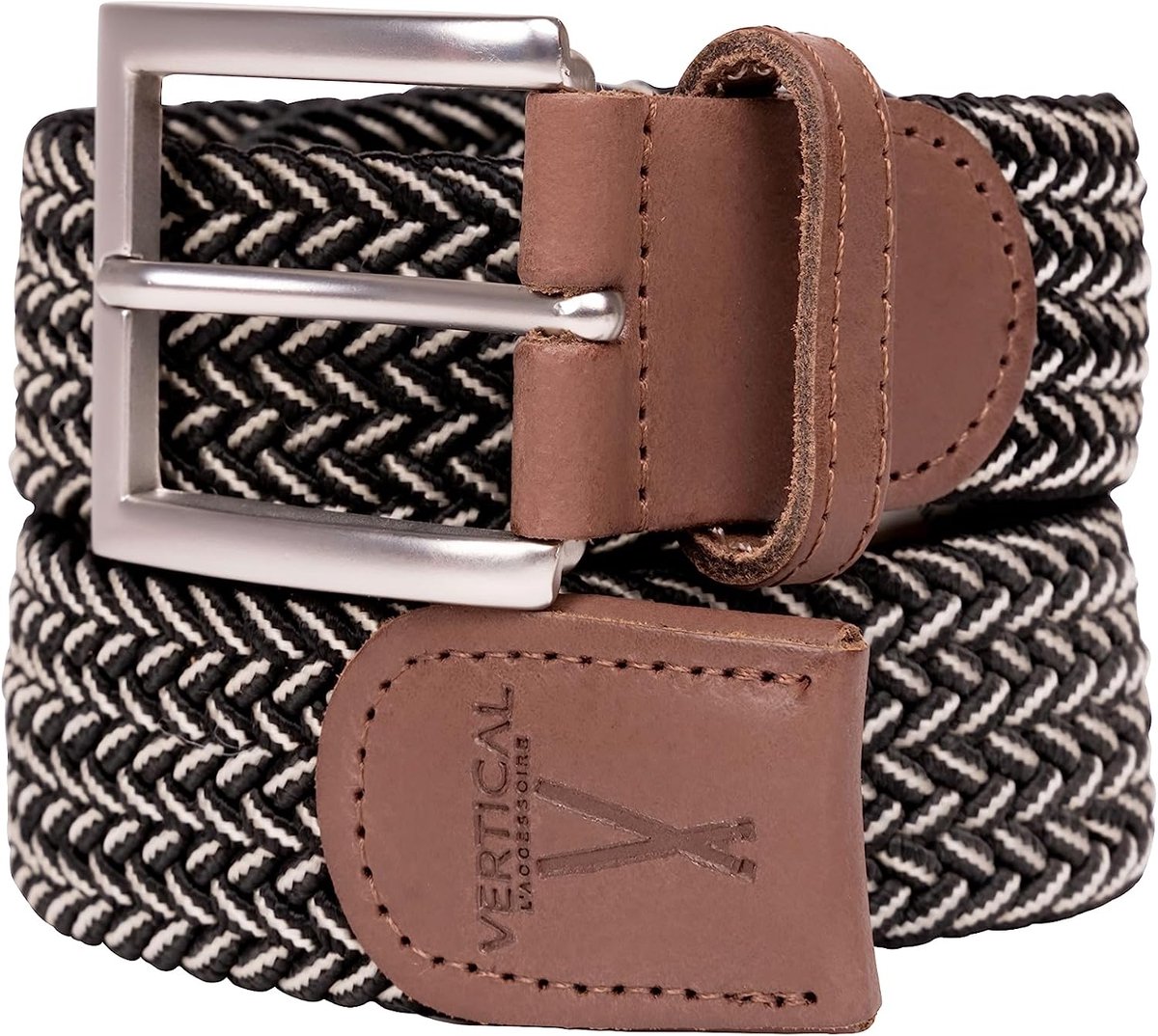 Elastische gevlochten riem 105 cm - gemaakt in Frankrijk - rekbaar met zachte stof - ideaal voor dagelijks gebruik - ShopVlot