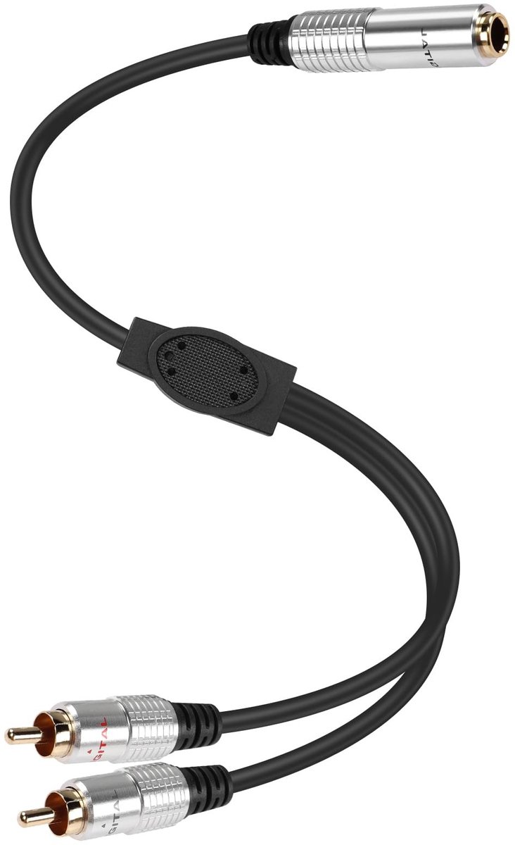 Solidchoice - 6.35mm naar 2 RCA Audiokabel voor Gitaren en Speakers