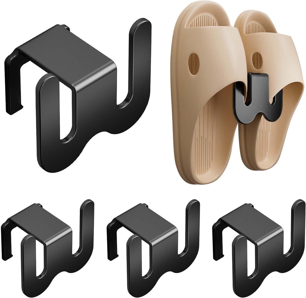 Solidchoice - Set van 4 Wandmontage Schoenrekken zonder Boren