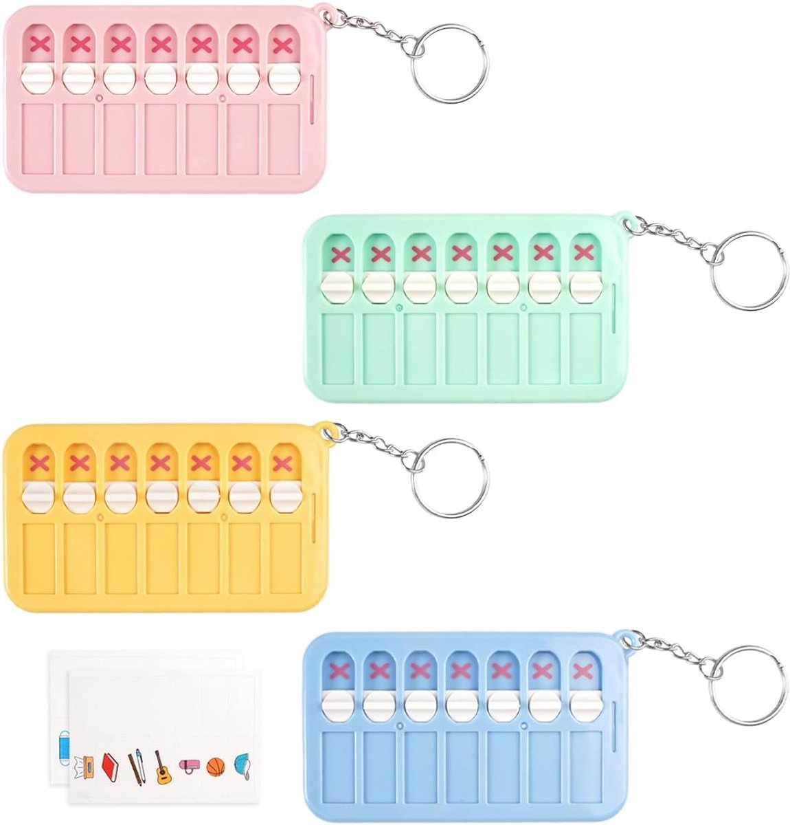 To-do-lijst voor kinderen 10 x 6 cm - robuust kunststof - afneembare sleutelhanger - ideaal voor takenplanning - ShopVlot