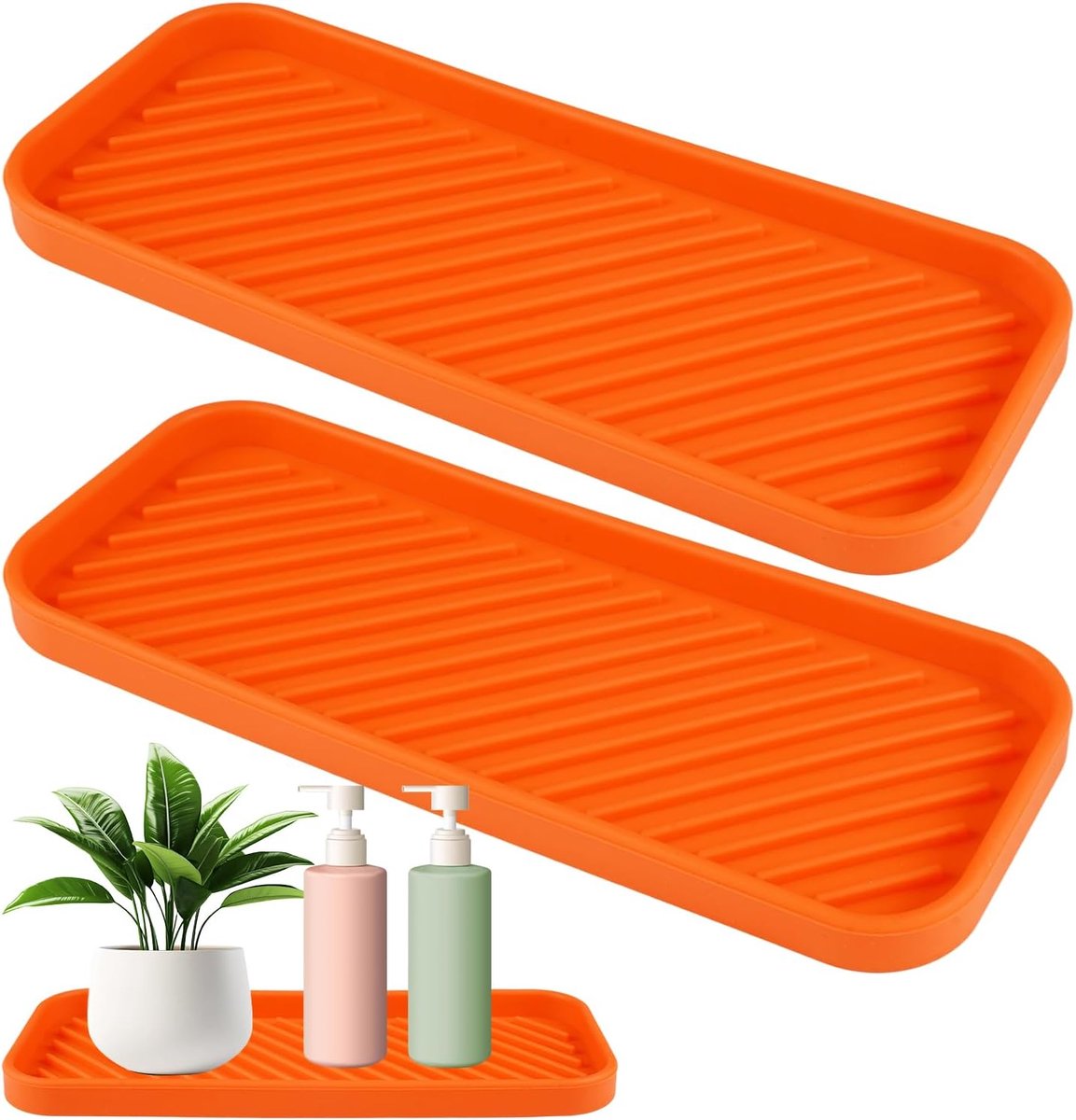 Gootsteenorganizer 2 Stuks - Siliconen - Antislip Afdruipmat - Voor Sponzen en Zeep - ShopVlot