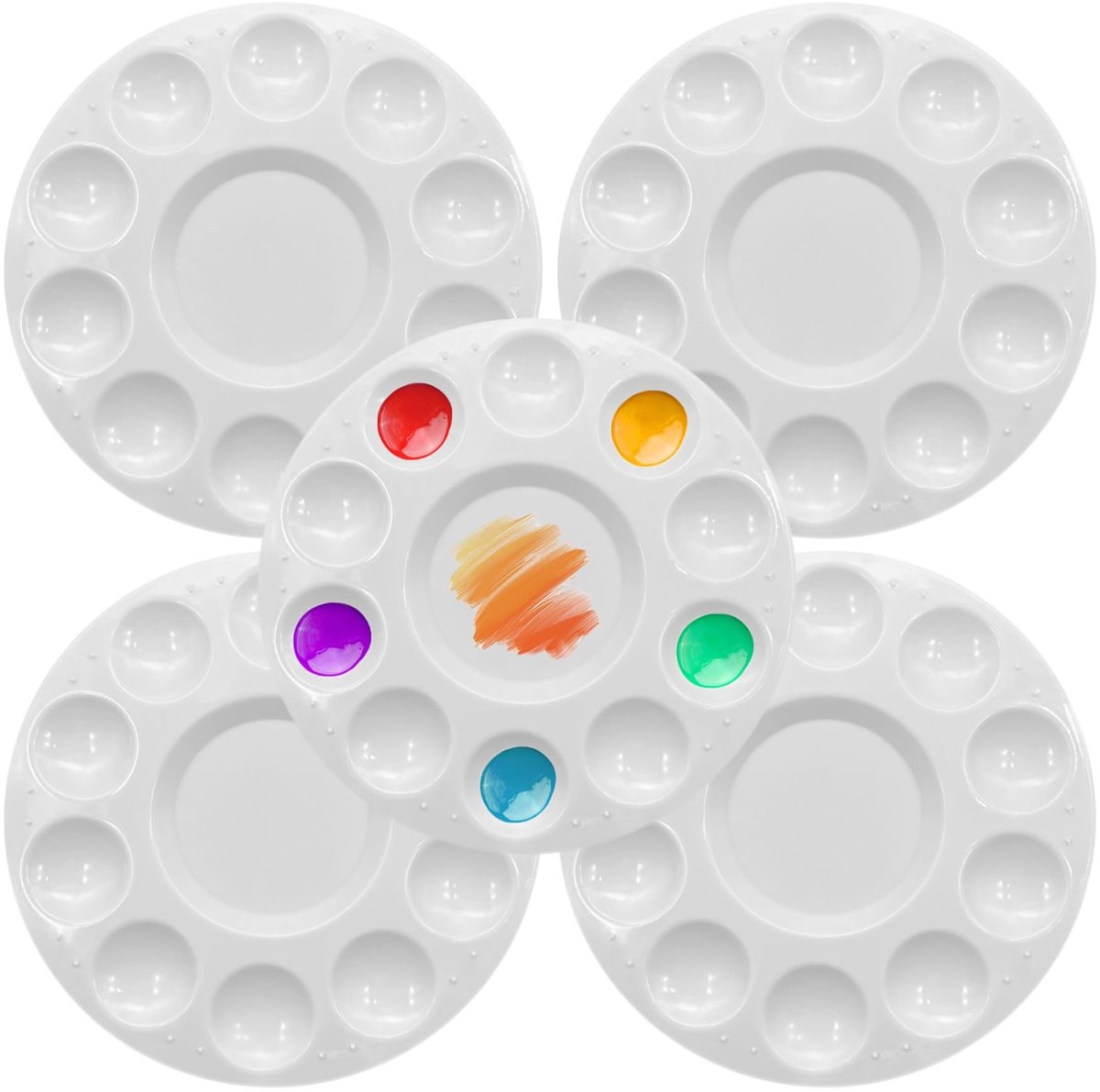 Solidchoice - Set van 5 Plastic Verfpaletten met 10 Wells