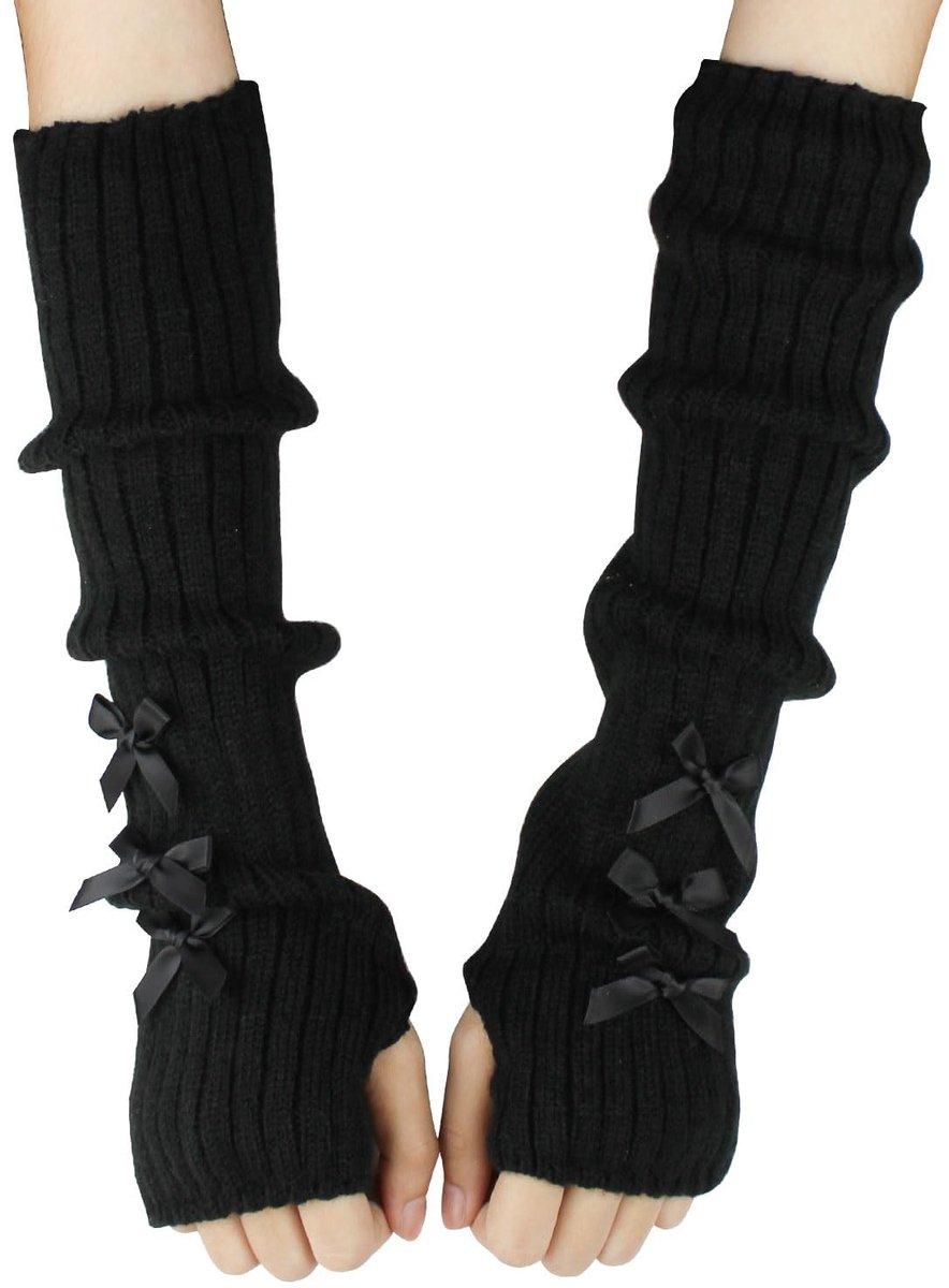 Solidchoice - Zachte Gebreide Armwarmers voor Dames met Vingerloze Handschoenen