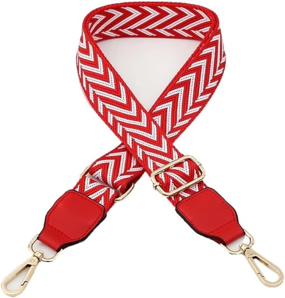 Verstelbare tasriem 80-130 cm - katoen met metalen karabiner - comfortabel en slipvast voor handtas - ShopVlot