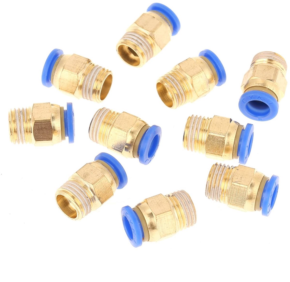 Solidchoice - Pneumatische Snelkoppelingen 1/4 met 360° Rotatie (10 Stuks)