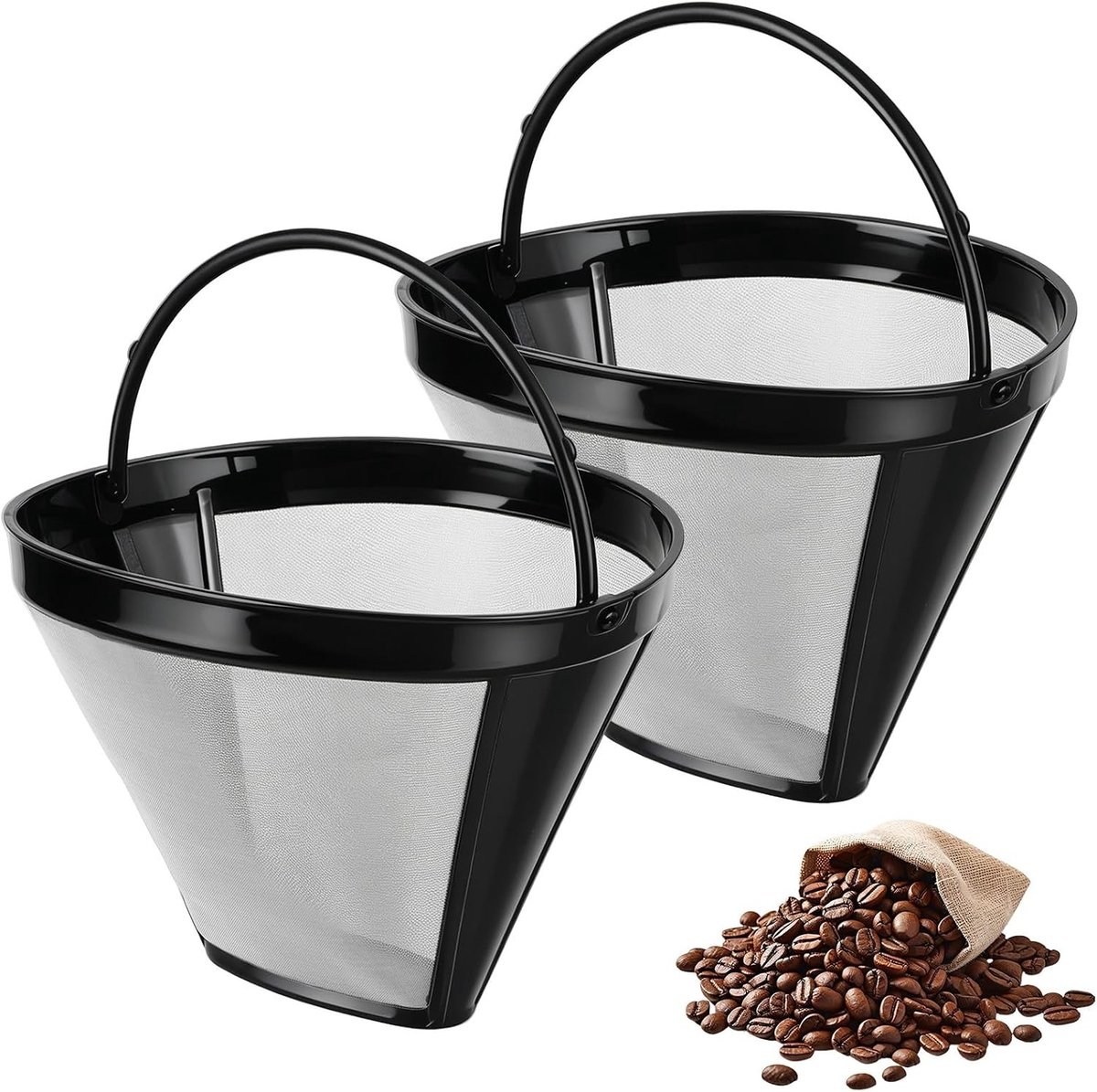 Permanent Koffiefilter - Goudkleurig - Standaardformaat - Roestvrijstalen Filter - Voor Koffiezetapparaten
