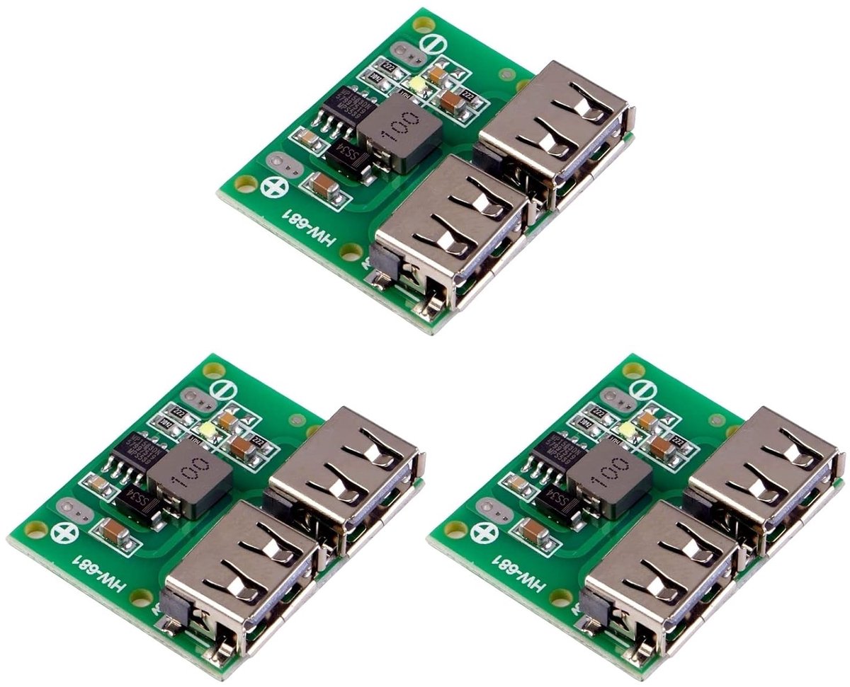 DC Step Down Converter 9V 12V 24V naar 5V 3A - 3 stuks - Hoog rendement tot 98% - Ideaal voor DIY toepassingen - ShopVlot