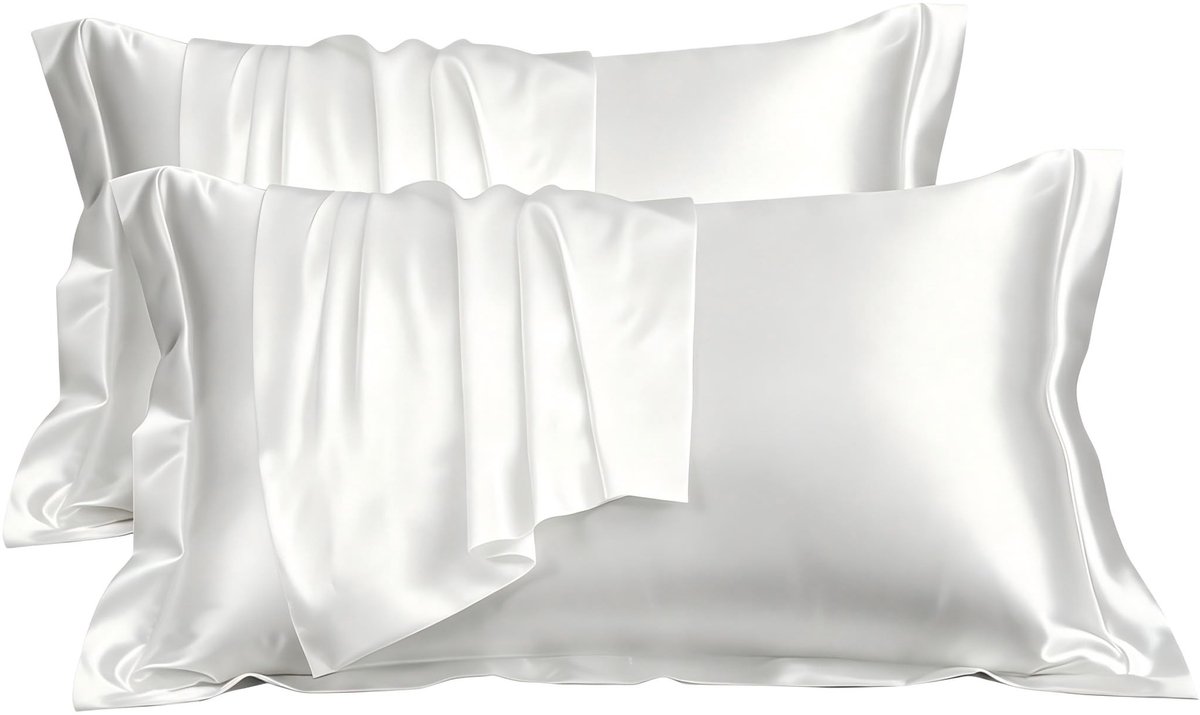 Solidchoice - Set van 2 Luxe Hypoallergene Satijnen Hoofdkussenslopen 50x80cm