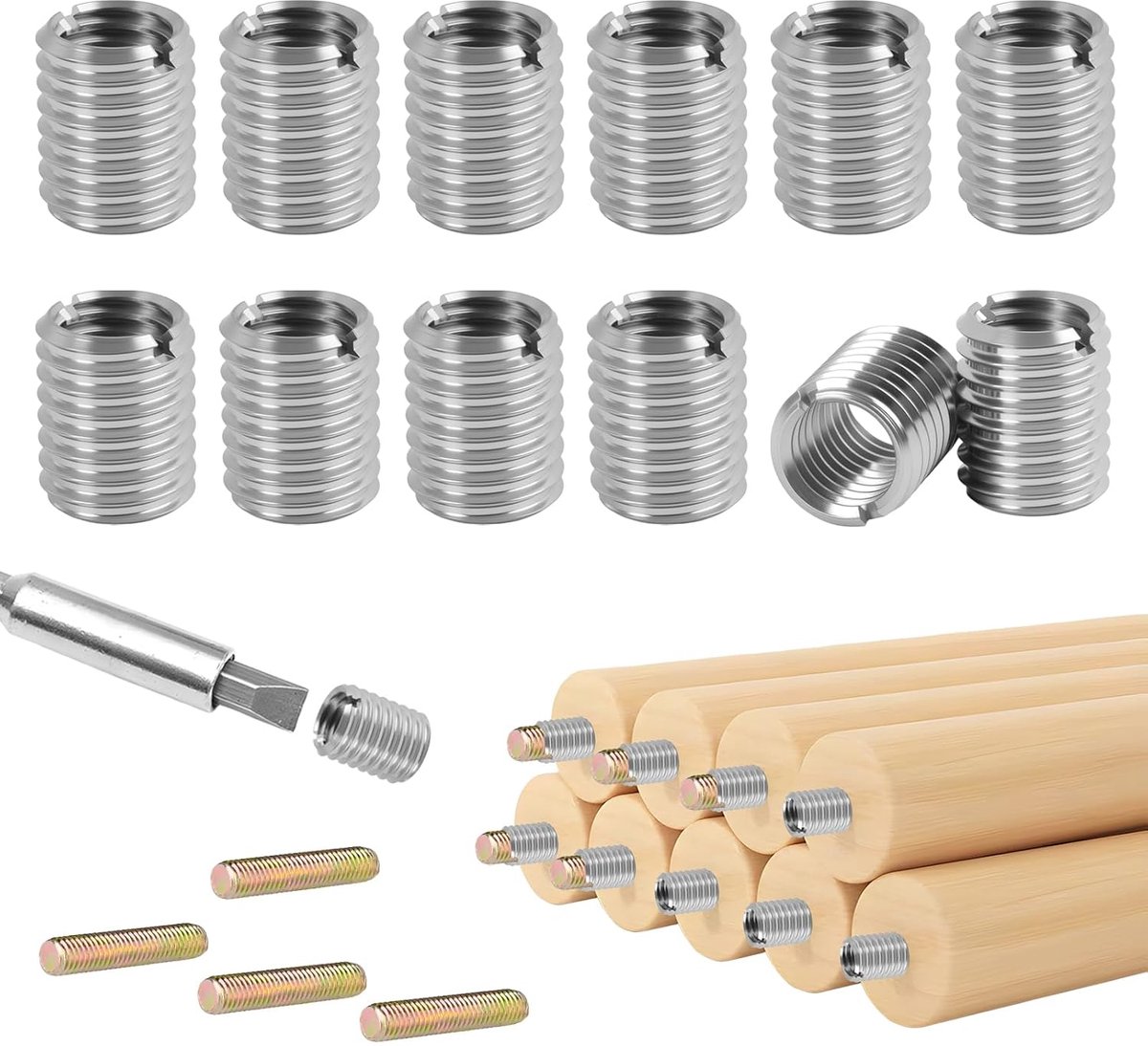 M12 naar M10 draadadapters - RVS draadmof - efficiënte conversie voor mechanische reparatie - ShopVlot