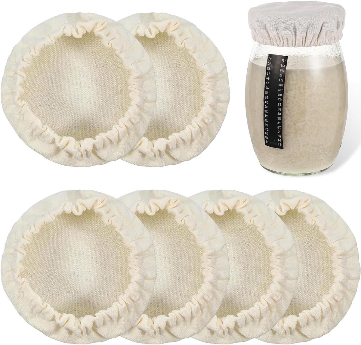 Sourdough starter dekens 6 stuks - ademend stof - voor deegrijzen en fermentatie - ShopVlot