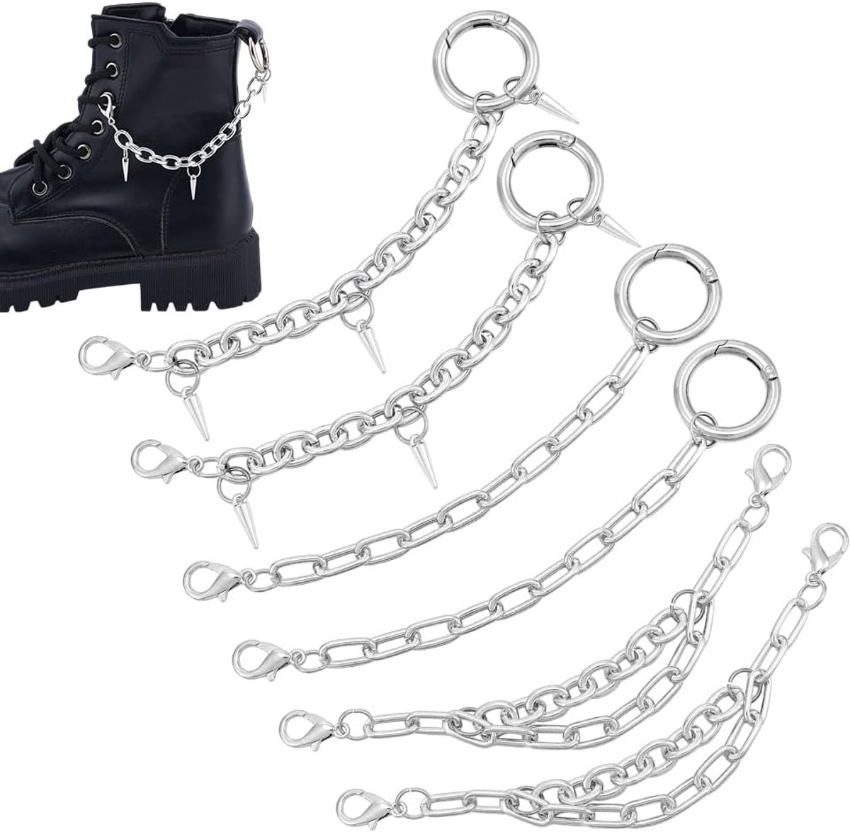 Schoencharms 6 Stuks - 3 Stijlen - Metalen Nieten - Punkstijl Schoenaccessoire - ShopVlot