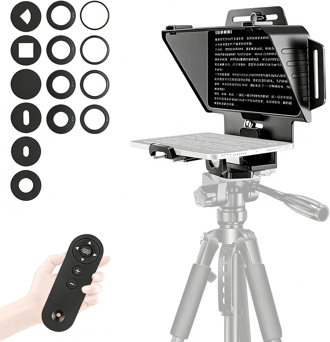 Teleprompter met afstandsbediening - aluminiumlegering - app-besturing - ideaal voor vloggen - ShopVlot