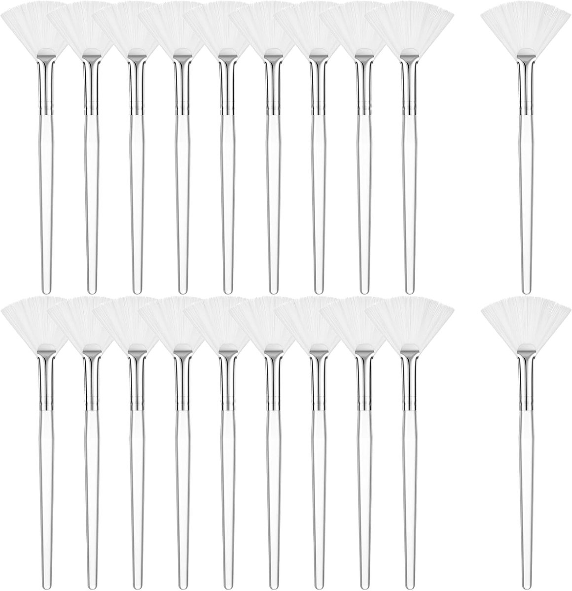 Waaierkwasten 15 cm - zachte nylon haren - houten handvat - ideaal voor gezichtsmaskers - ShopVlot