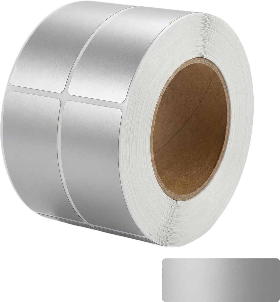 Krasstickers 48 x 15 mm - zilver - personaliseerbaar - ideaal voor cadeaus - ShopVlot