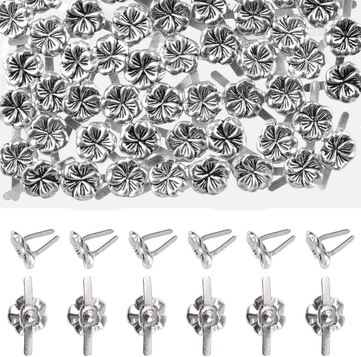Splitpen 30 stuks - mini brads - vintage bloemen - ideaal voor scrapbooking - ShopVlot