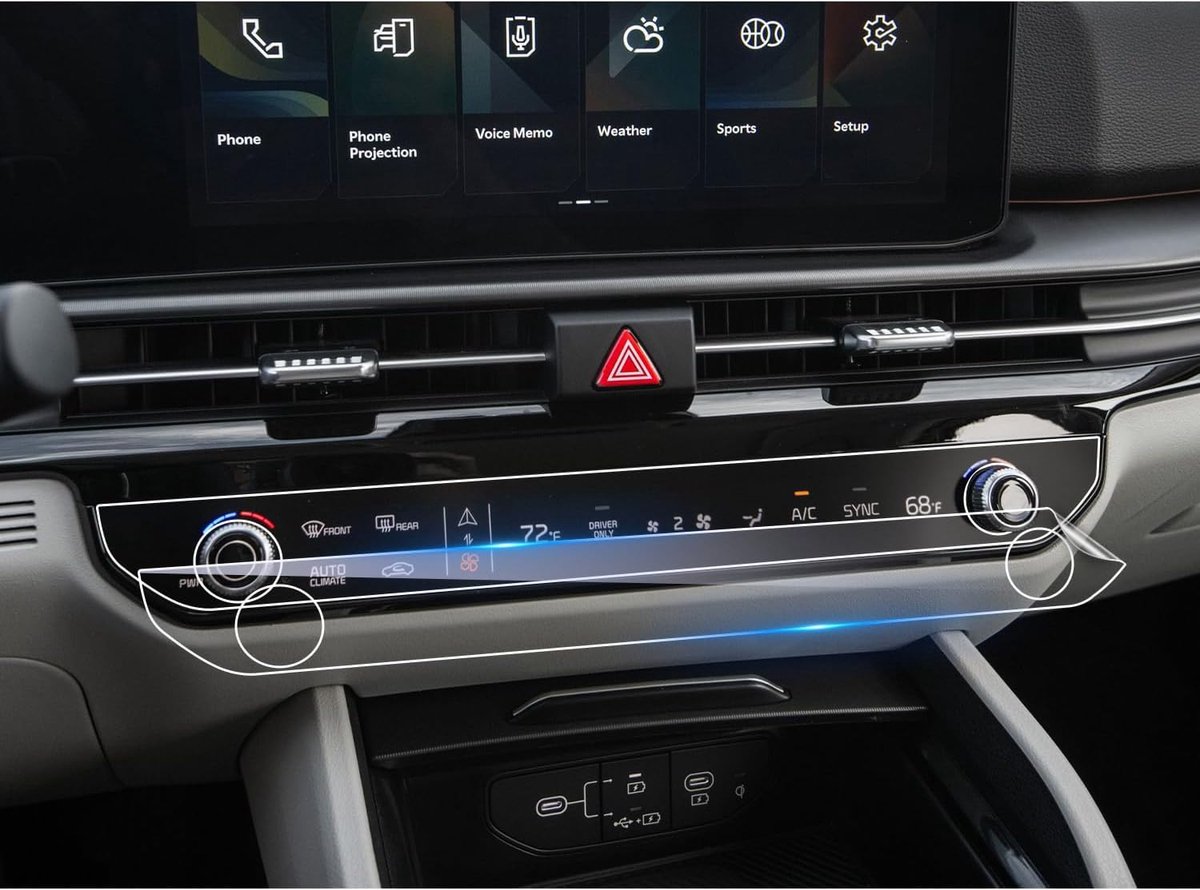 Airconditioner-beschermfolie Kia Sportage NQ5 2026-2027 - 6H krasbestendig - GPS nano-displaybescherming - 2 stuks - ShopVlot