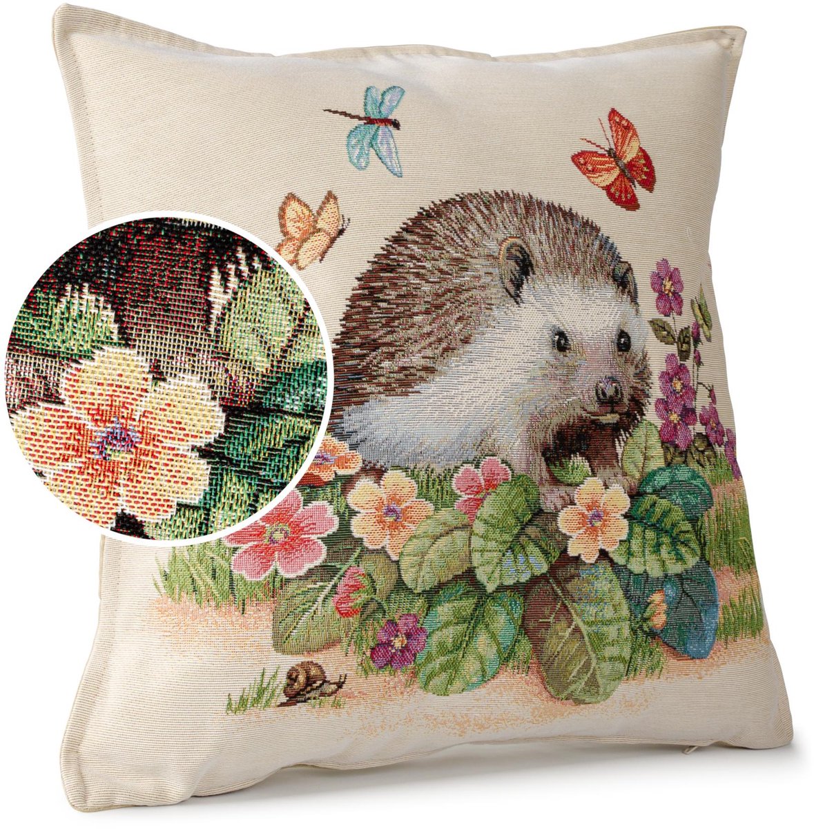 ANRO Sierkussen Egel 45x45cm – Jacquard Gobelin Inclusief Vulling Bank Woonkamer Decoratief