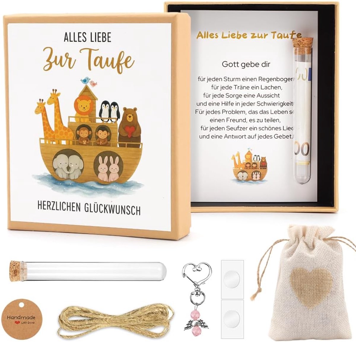 Doopgeschenk voor meisjes en jongens - Ark van Noah - inclusief geschenkdoos en reageerbuisje - ShopVlot