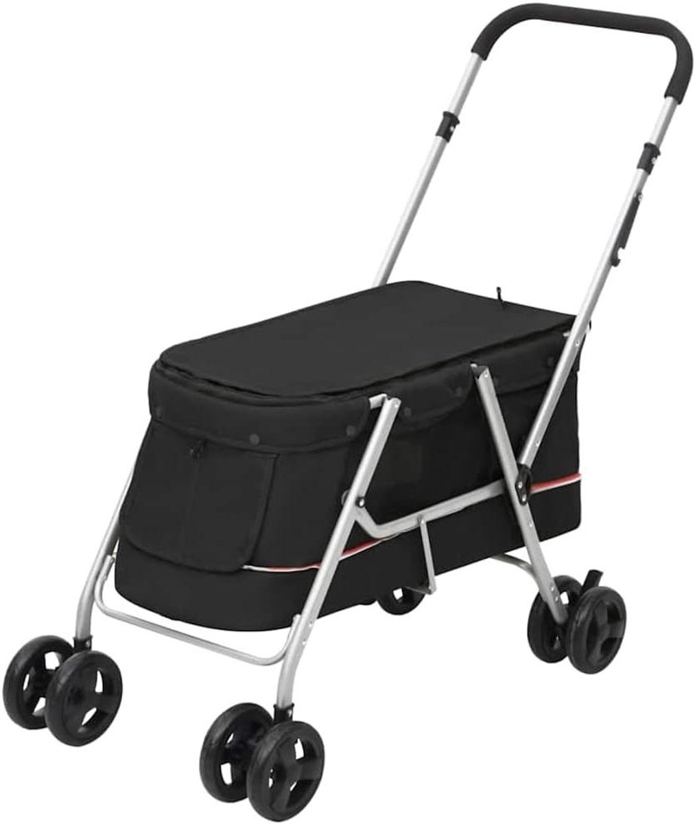 Opvouwbare Hondenwagen - Dierenkar Reisbuggy - Comfortabel Reizen - Ademend Net - 100 x 49 x 96 cm - Zwart