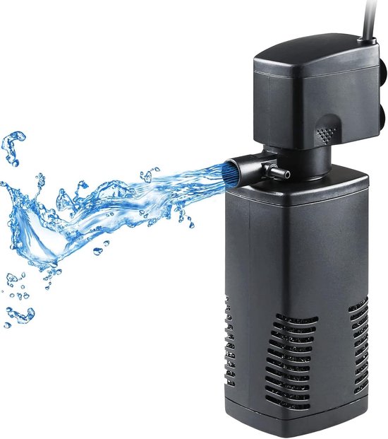 Aquariumfilterpomp - Zwart - 600 l/u - Multifunctioneel Binnenfilter voor 55-150 Liter Aquaria