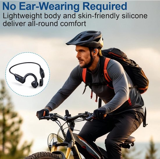Hoofdtelefoon, beengeleiding, bluetooth, draadloos, met V5.2-technologie, hifi, stereo, microfoon, HD, waterdicht design, IP65, looptijd, 15 uur, sporthoofdtelefoon, waterdicht, voor hoofdtelefoon — afbeelding 2