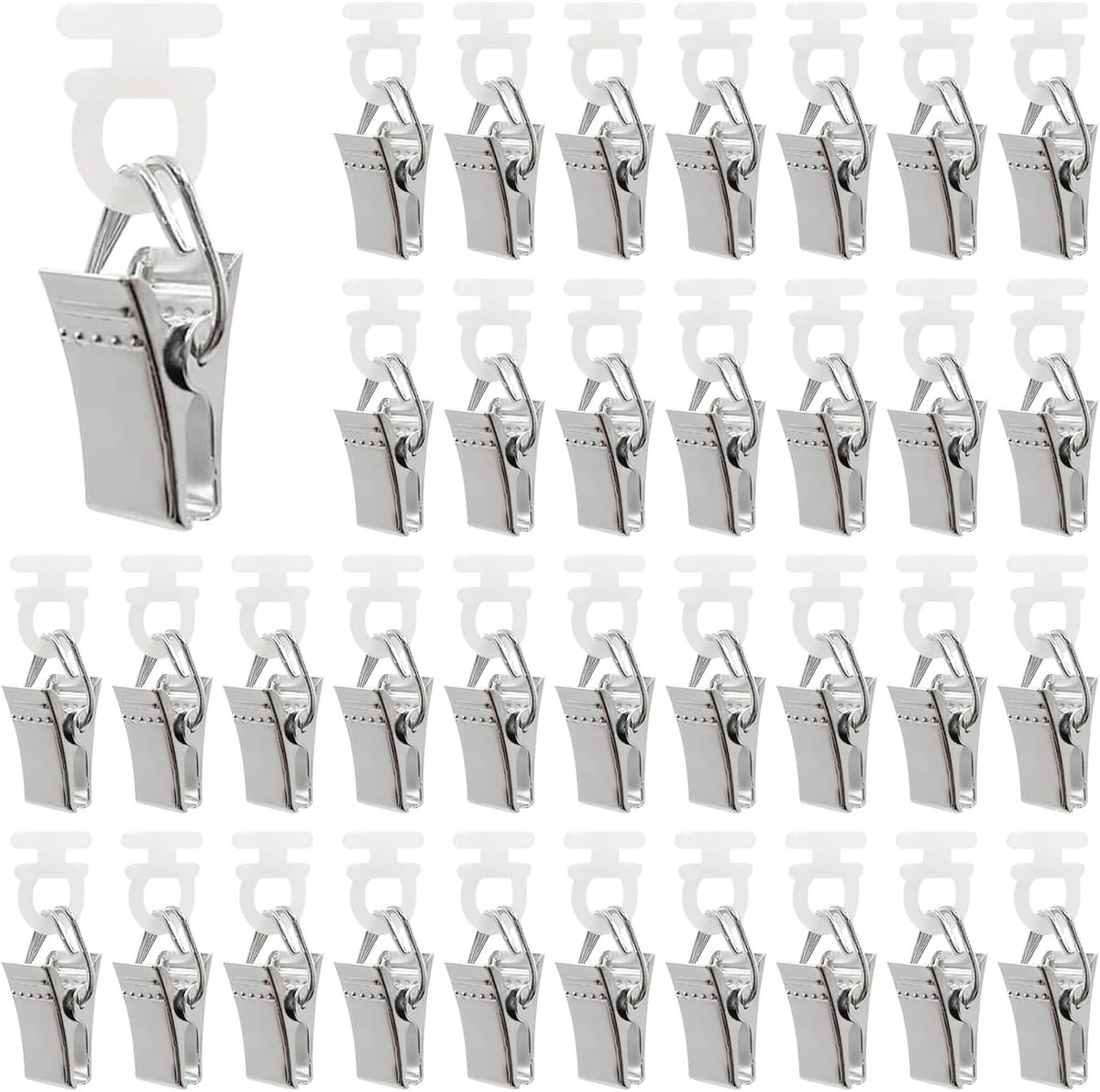 Gordijnclips 50st - 32mm Metalen Gordijnringen met Clips - Sterk en Duurzaam - ShopVlot