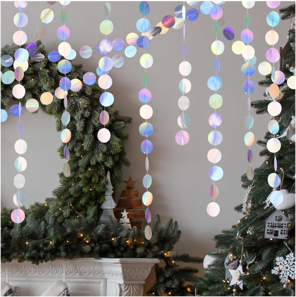 Papier Girlande 39 Ft - Glanzende Kleurige Ronde - 3 Stuks van 4 Meter - Feestelijke Decoratie voor Verjaardag - ShopVlot