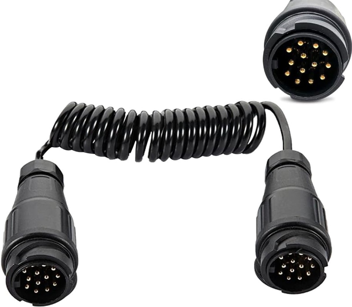 Trailer verlengkabel 2M - 13-polig - Coiled kabel - Betrouwbare signaaloverdracht - ShopVlot
