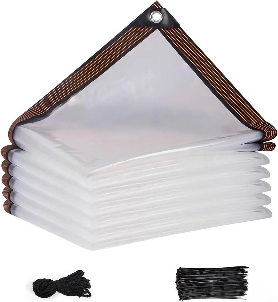 Waterdichte tarp 2 x 3 m - Transparant PE - Met oogjes en 25 kabelbinders - Ideaal voor camping - ShopVlot