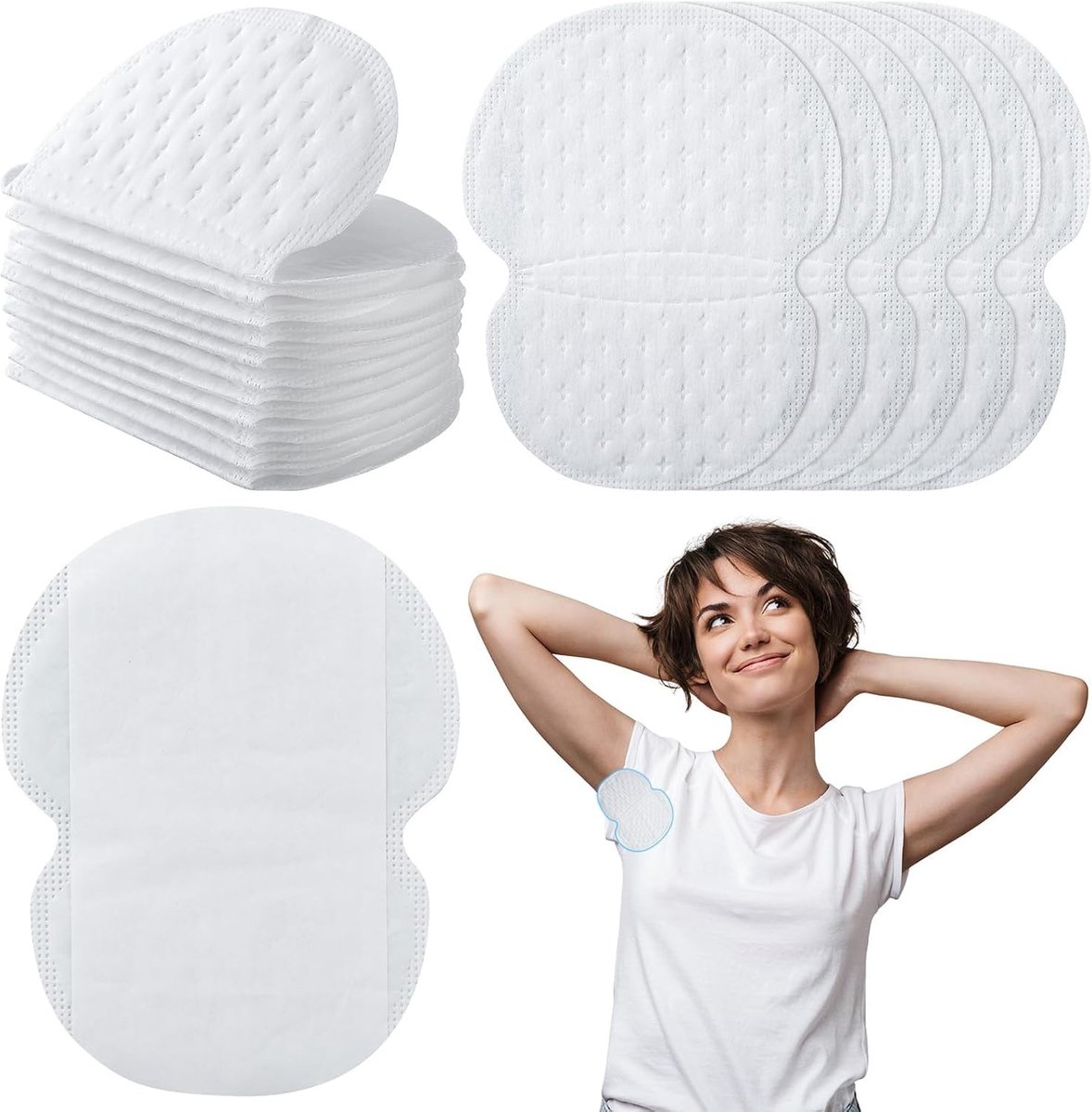 80 stuks zelfklevende zweetpads voor oksels, geurabsorberend, voor dames en heren, bescherming tegen transpiratie