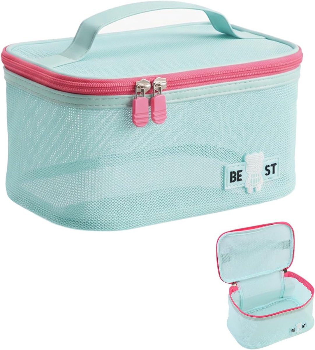Make-up tas dames - grote toilettas - ademend gaas - ideaal voor reizen - ShopVlot
