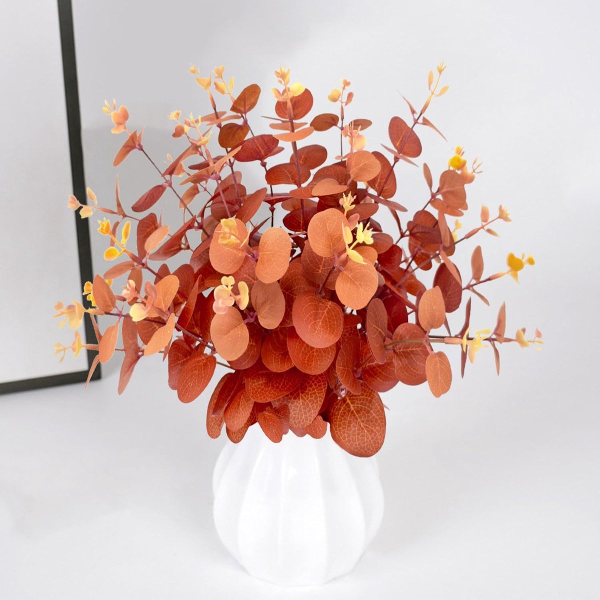 Kunstbloemen Eucalyptus 31cm - Herfsttakken - Oranje Kunstbloemen - Perfect voor herfstdecoratie - ShopVlot