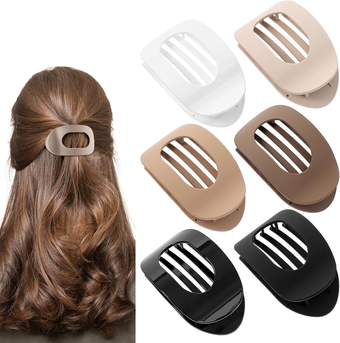 Set van 6 Haarclips - Flat Clamp Clips - Sterke Grip voor Dikker en Dunner Haar - Comfortabel en Duurzaam - ShopVlot