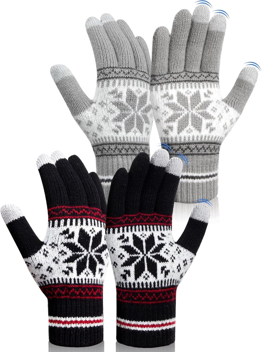 Winterhandschoenen - One size - Wol - Warm touchscreen voor sport - ShopVlot