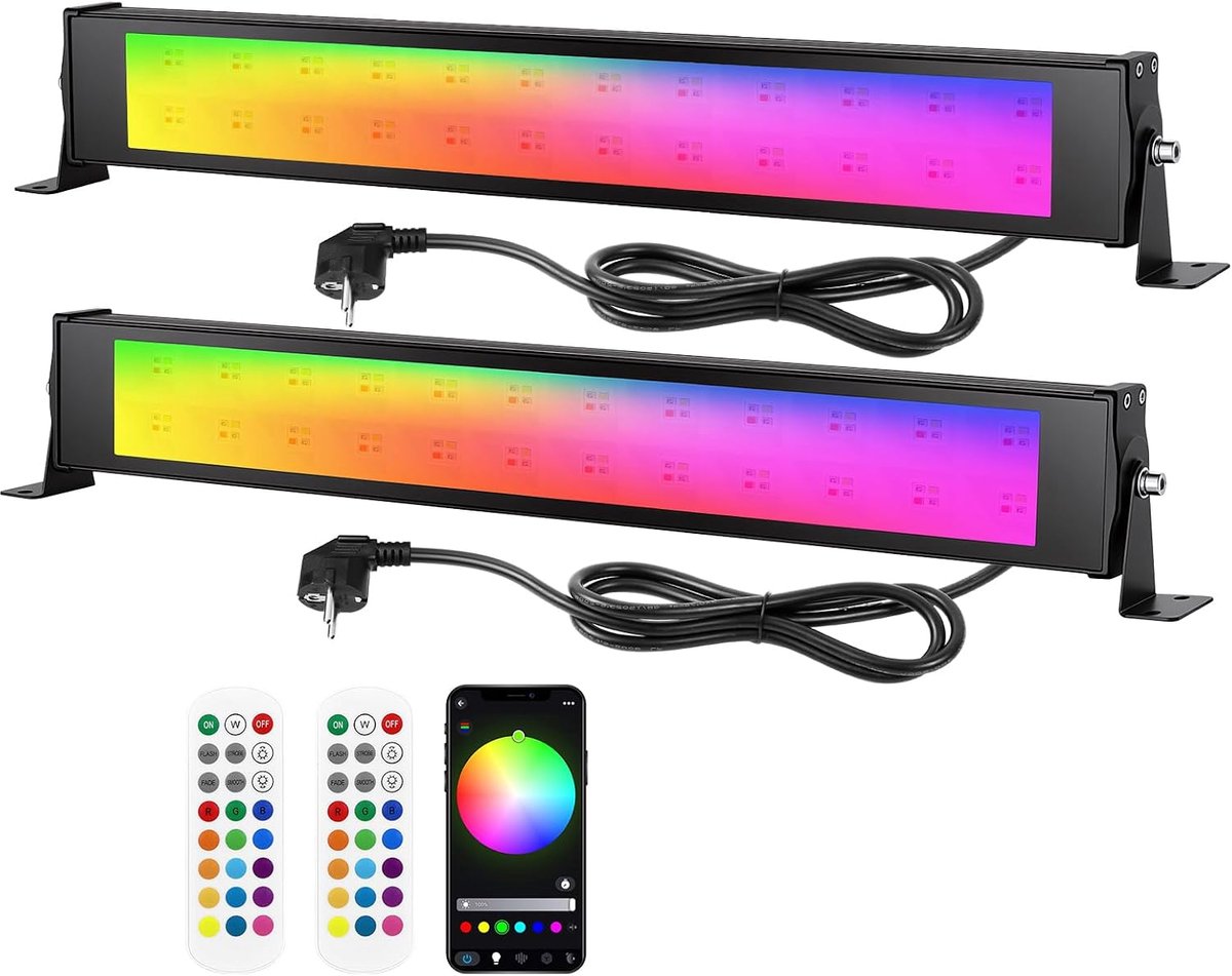 LED Lichtbalk 28W - RGBW Waterdicht - App en afstandsbediening - Voor tuin en party - ShopVlot