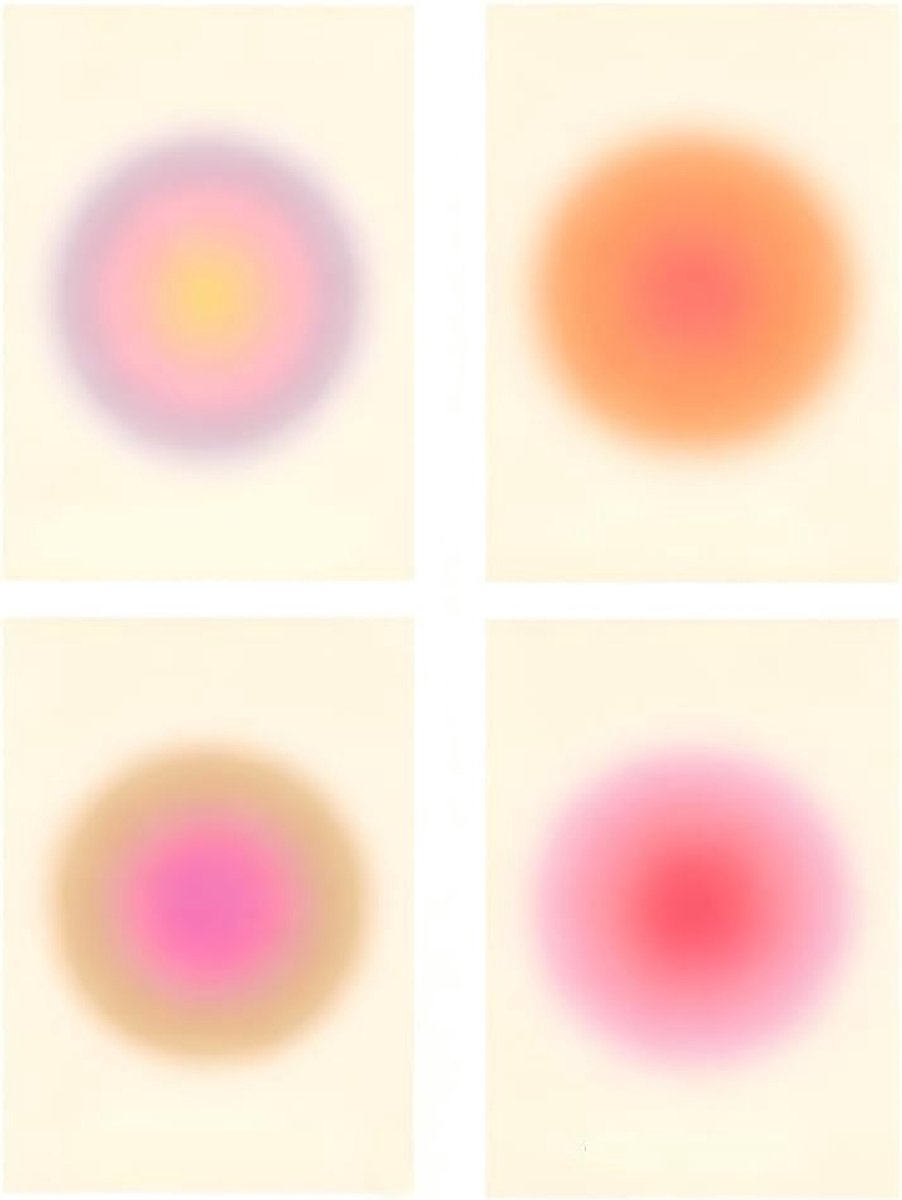Aura posters set van 4 - esthetische wanddecoratie - gradiënt design - positieve energie voor je huis - ShopVlot